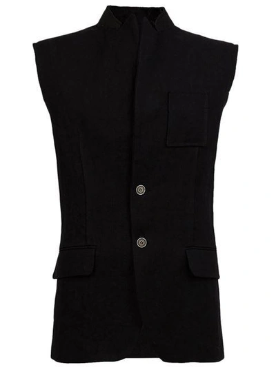 Shop Stand Studio Aganovich Stand-up Collar Buttoned Gilet - Black