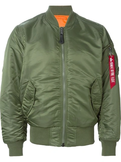 Shop Alpha Industries Classic Bomber Jacket In Green
