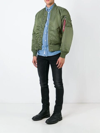 Shop Alpha Industries Classic Bomber Jacket In Green