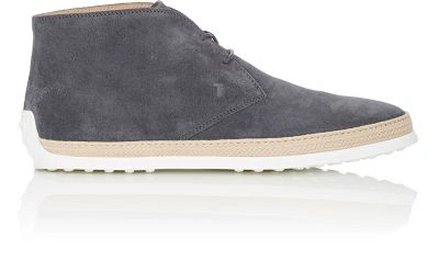Tod's Raffia-trimmed Suede Chukka Boots