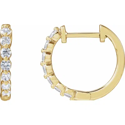 Diamond2deal 14k Gold 1/2ct Lab-grown Diamond Hoop Earrings Clarity Si, Color G-h In Yellow