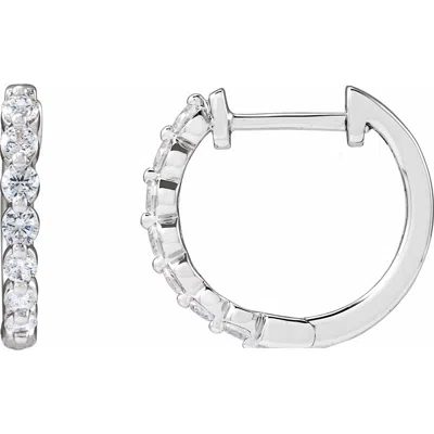 Diamond2deal 14k Gold 1/2ct Lab-grown Diamond Hoop Earrings Clarity Si, Color G-h In White
