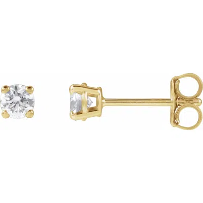 Diamond2deal 14k Gold 1/3ct Lab-grown Diamond Stud Earrings Clarity Vs, Color F-g In Yellow
