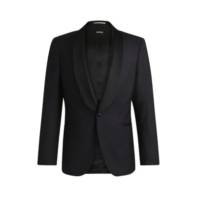 Hugo Boss Slim-fit Tuxedo Jacket In Wool In Blue