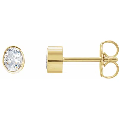 Diamond2deal 14k Gold 1/3ct Lab-grown Diamond Stud Earrings Clarity Si, Color G-h In Yellow