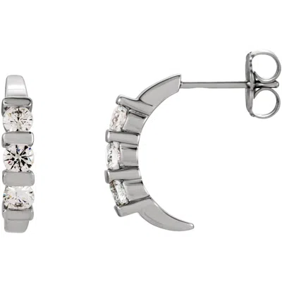 Diamond2deal 14k Gold 1/2ct Lab-grown Diamond Earrings Clarity Si, Color G-h In White