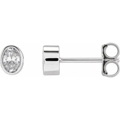 Diamond2deal 14k Gold 1/3ct Lab-grown Diamond Stud Earrings Clarity Si, Color G-h In White