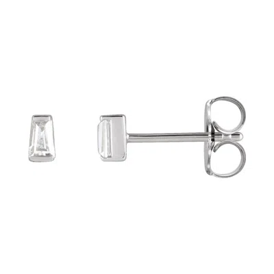 Diamond2deal 14k Gold 1/8ct Lab-grown Diamond Channel-set Earrings Clarity Si, Color G-h In White