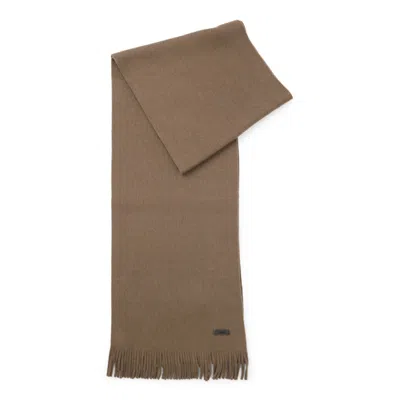 Hugo Boss Albas Open Green Raschel-knit Scarf In Wool 50495340 361 In Green