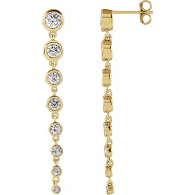 Diamond2deal 14k Gold 1 3/4ct Lab-grown Diamond Earrings Clarity Si, Color G-h In Yellow