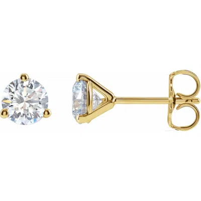 Diamond2deal 14k Gold 1ct Lab-grown Diamond Stud Earrings Clarity Vs, Color F-g In Yellow