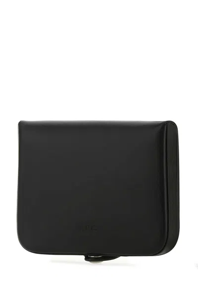 Apc A.p.c. Black Leather Card Holder