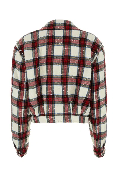 Alessandra Rich Giacca In Tweed Ricamato   Donna