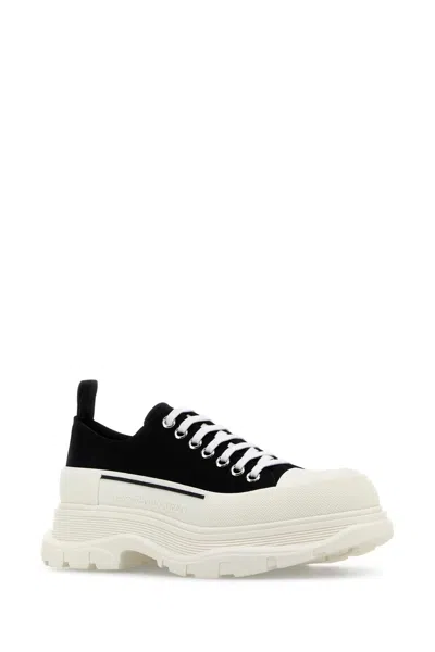 Alexander Mcqueen Black Canvas Tread Slick Sneakers In Multi