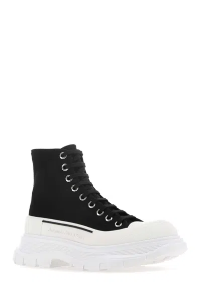 Alexander Mcqueen Alexander Mc Queen Black Canvas Tread Slick Boots