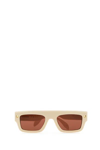 Alexander Mcqueen Spike Studs Contemporary Square Frame Tinted Sunglasses