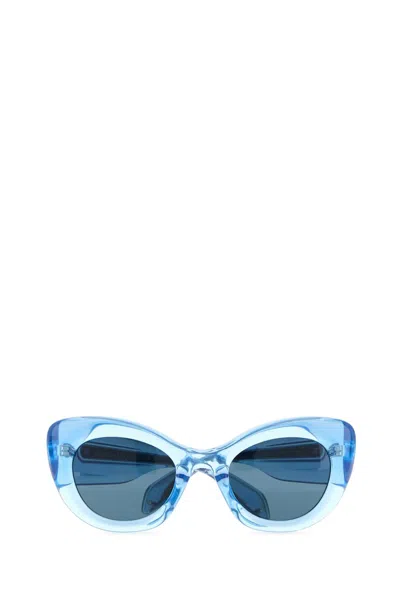 Alexander Mcqueen Light-blue Acetate The Curve Sunglasses
