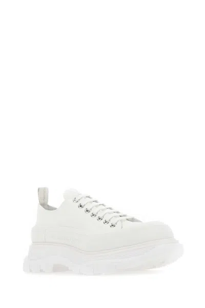 Alexander Mcqueen Sneakers Tread Slick Uomo Tessuto Bianco In White