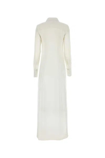 Ami Alexandre Mattiussi Ami Paris Chalk Crepe Shirt Dress