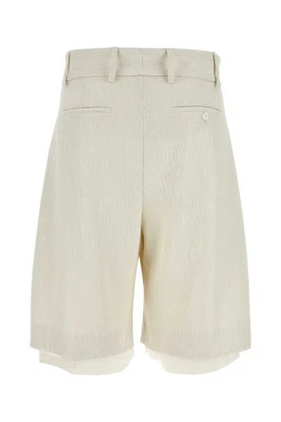 Amiri Pleated Bermuda Shorts In Textured Fabric