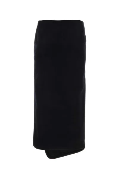 Ann Demeulemeester Felted Skirt With Velvet Texture And Asymmetric Hem