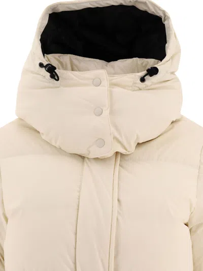Aspesi Long Hooded Coat With Down And Feather Padding