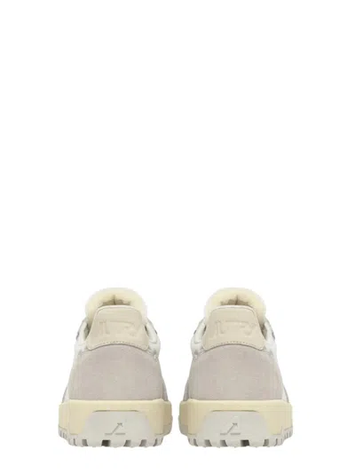 Shop Autry Wildpace Low Sneakers In White Mesh And Suede