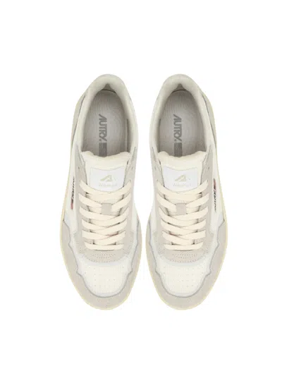 Autry Marshmallow And White Mesh And Suede Wildpace Low Sneakers