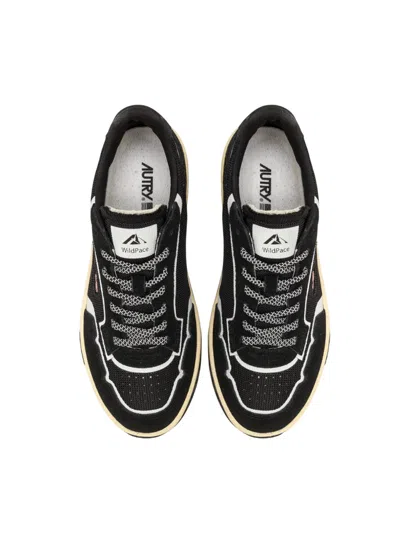 Autry Wildpace Nubuck And Rubber-trimmed Suede And Mesh Sneakers In Black