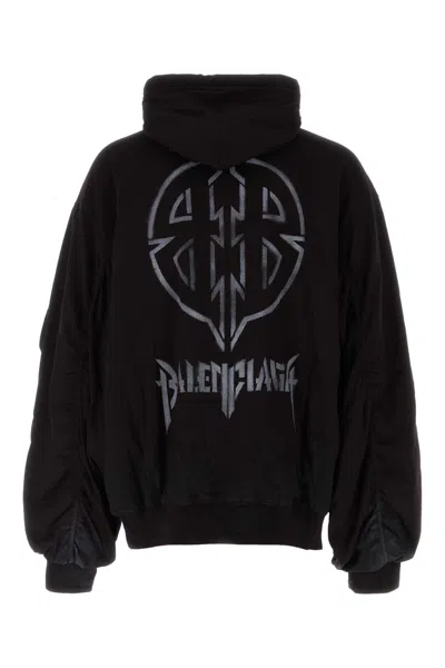 Balenciaga Front Pocket Oversize Cotton Sweatshirt