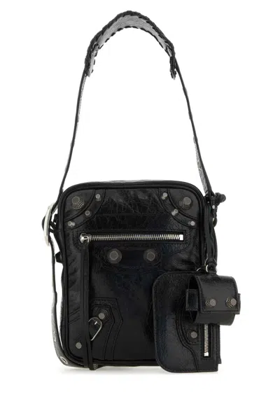 Balenciaga Le Cagole Embellished Textured-leather Messenger Bag