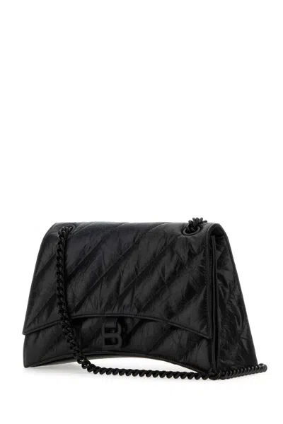 Balenciaga Crush Medium Shoulder Bag In Black