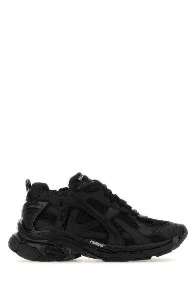 Balenciaga Men Runner Mesh And Leather Sneakers