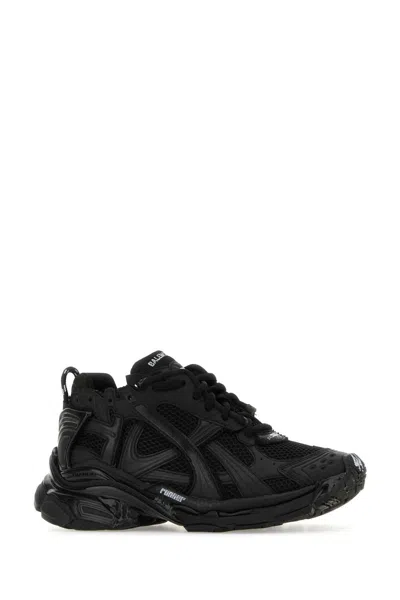 Balenciaga Men Runner Mesh And Leather Sneakers