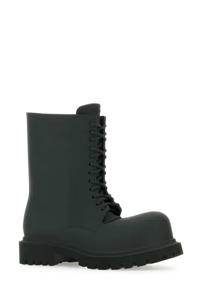 Balenciaga Dark Green Steroid Lace Up Boots