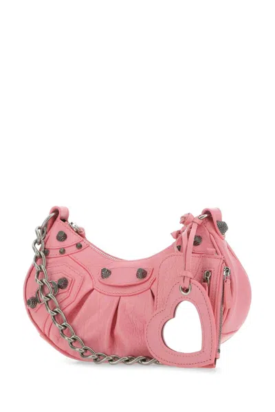 Balenciaga Women Pink Nappa Leather Le Cagole Xs Crossbody Bag