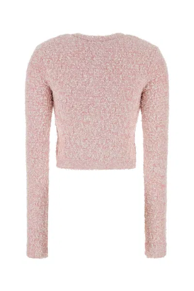 Balenciaga Pink Cotton Blend Tweed Cropped Cardigan