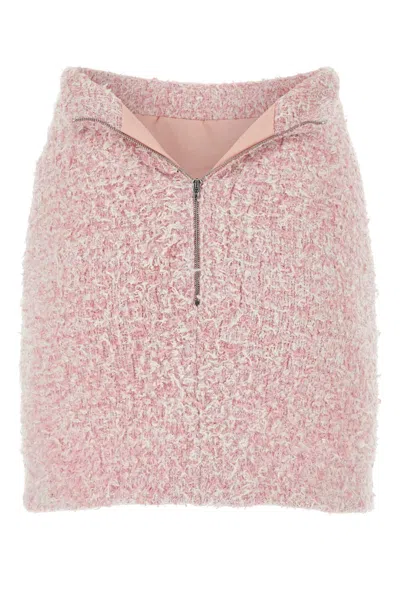 Balenciaga Pink Cotton Blend Tweed Mini Skirt