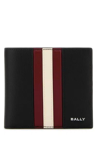 Bally Block Texture Bi-fold Wallet In Black