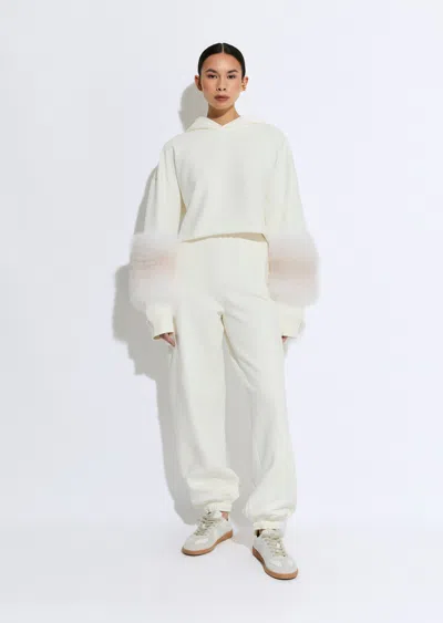 Lapointe Cotton Sweatshirt With Fur In Off White