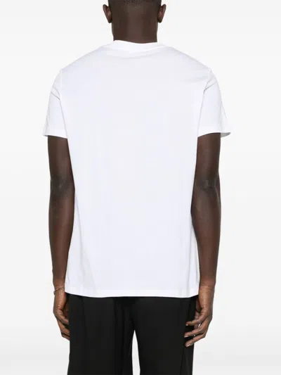 Balmain White Crewneck T-shirt With Logo Lettering On The Front In Cotton Man