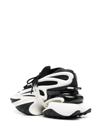 Balmain Unicorn Low Sneakers - Leather - Black In White