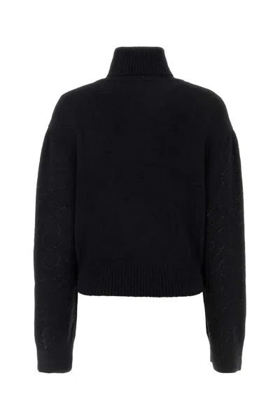 Blumarine Ribbed Alpaca Blend Sweater With Cropped Cut
