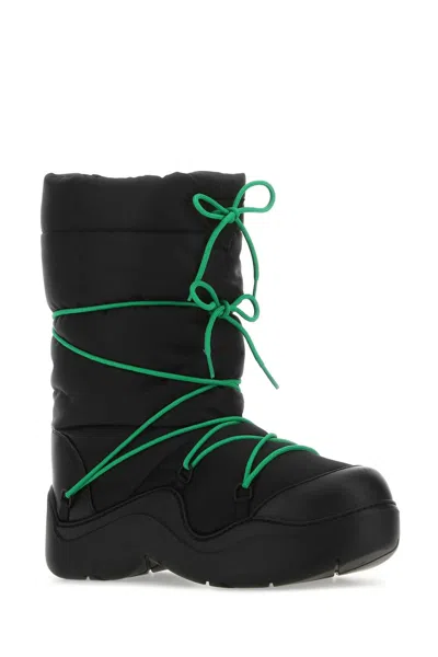 Bottega Veneta Nylon Quilted Mid-calf Chunky Sole Boots In Black
