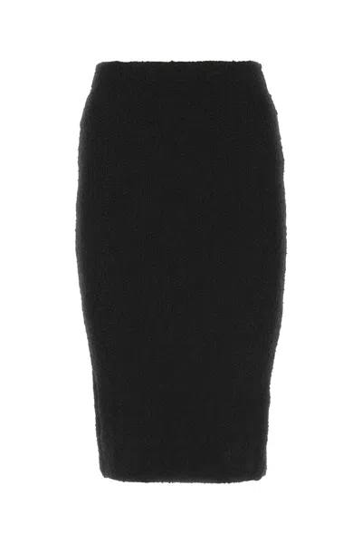 Bottega Veneta Black Terry Fabric Skirt