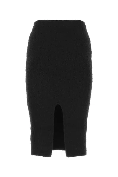 Bottega Veneta Black Terry Fabric Skirt
