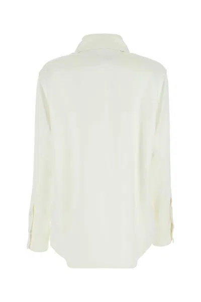 Bottega Veneta Women Ivory Satin Shirt In White