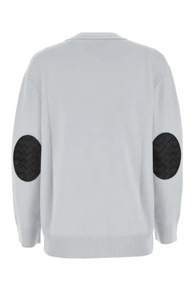 Bottega Veneta Powder Blue Stretch Cashmere Blend Cardigan In Gray