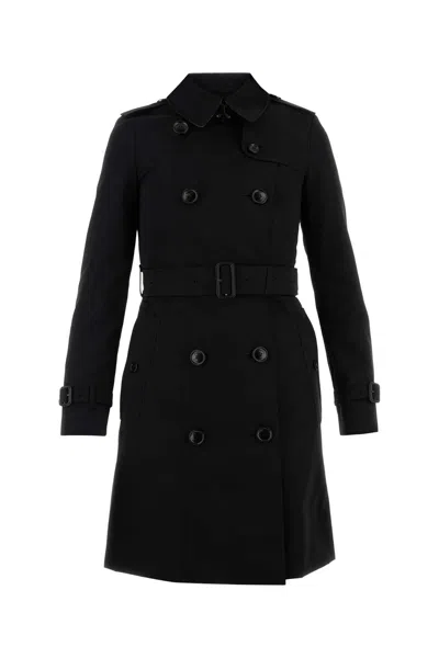 Burberry Waterloo Heritage Double-breasted Trench Coat In Black