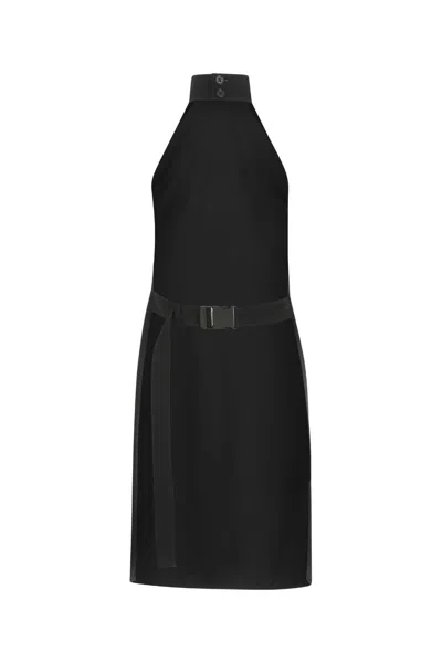 Burberry Funnel-neck Silk Bib Dress